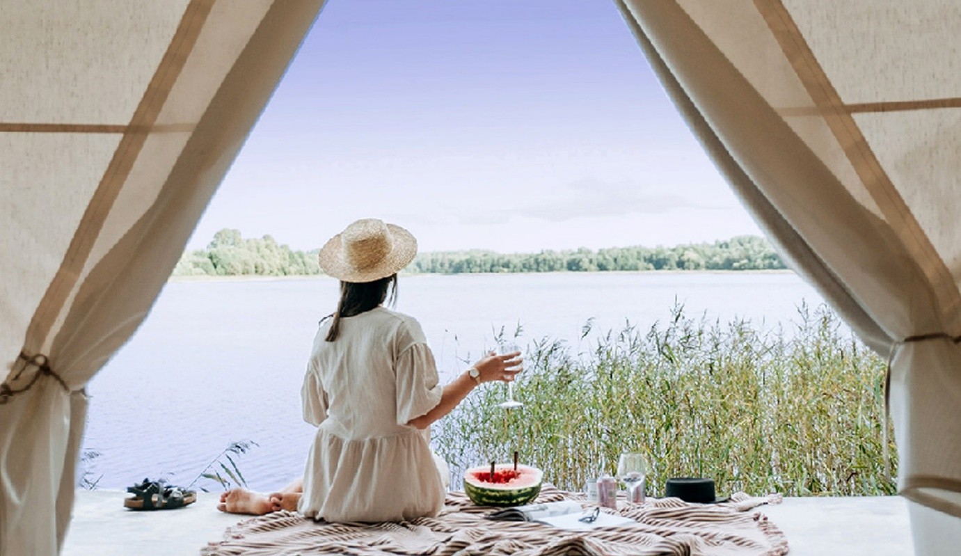 Luxury glamping tents