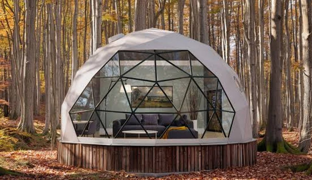 Geodesic dome for resort